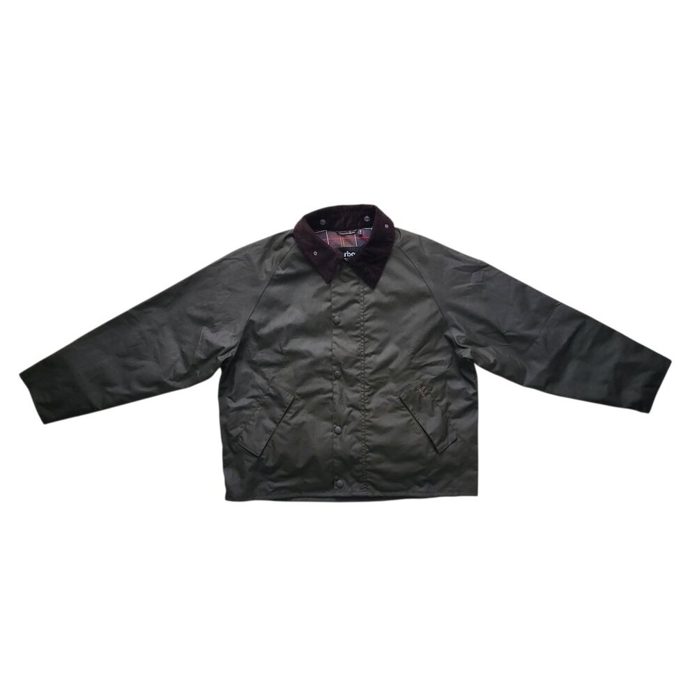 Barbour OS Transport Waxed Jacket in Olive Men's Size 38 Medium